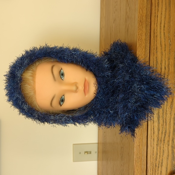 Hand Crafted Accessories - Hand Made Hand Knit Winter Blue Scarf